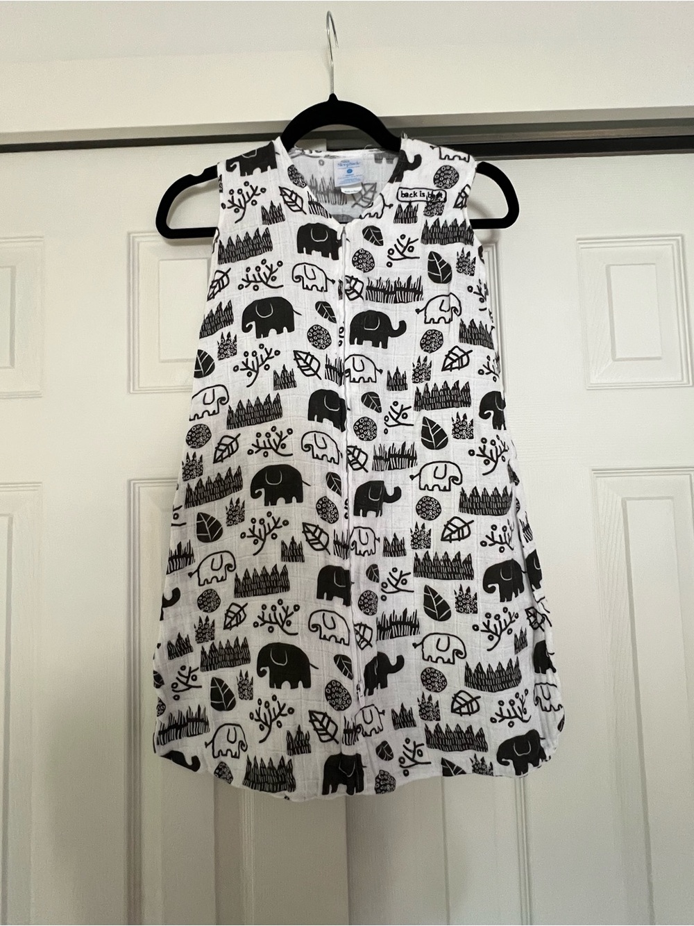 Black & White Elephant Print Kids Sleeveless Top